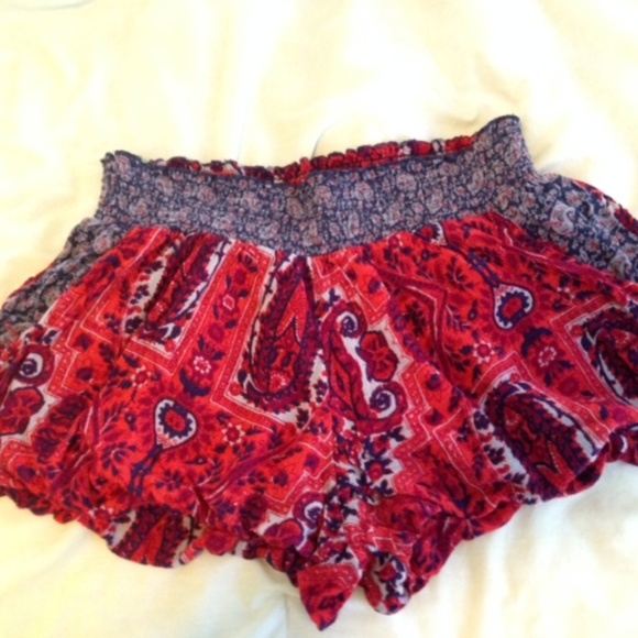 Free People Pants - Free People red/blue skorts